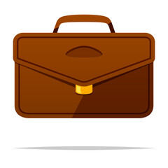 Brown briefcase vector isolated illustration