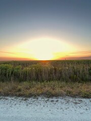 sunset over the river