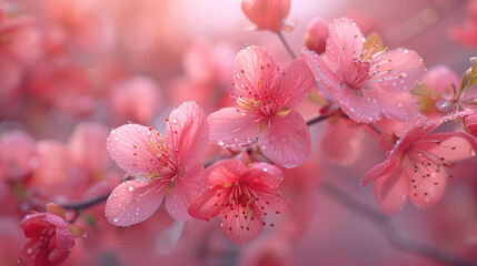 Pink Cherry blossom or sakura flower.