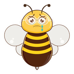 bee crying face cartoon cute