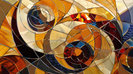 Abstract colorful background made of glass with triangles, circles.