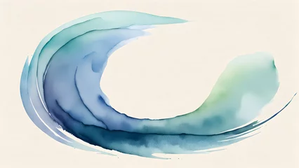 Schilderijen op glas minimalistic-watercolor-design-filling-a-blank-space-with-simple-strokes-no-watermarks-immersive © HYOJEONG