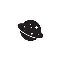 moon planet logo design icon.