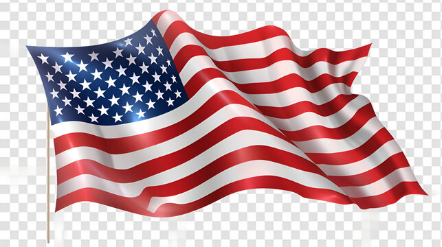 Waving flag of American, generative ai