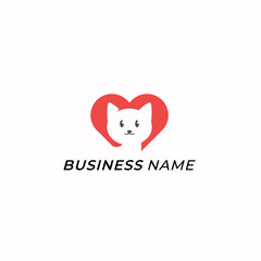 design logo negative space cats and love