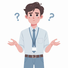 Cartoon flat design portraying a confused young man with a puzzled expression and hand gesture indicating ignorance in a health-themed illustration