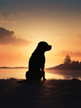 silhouettes, love, dog lovers, sunrise, best friends, creative, animal lovers
