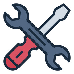 Tools screwdriver and wrench icon