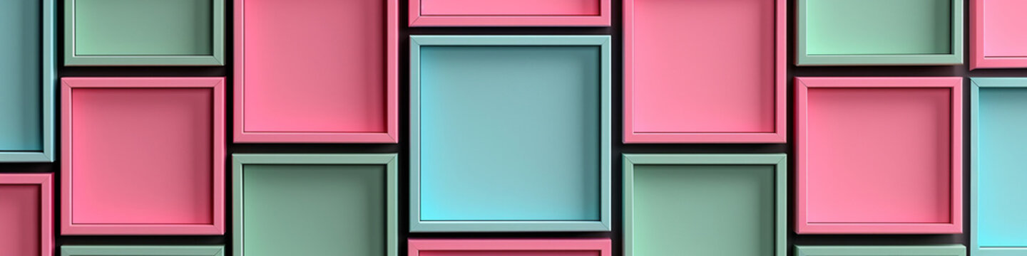 AI art, pink and green frame background