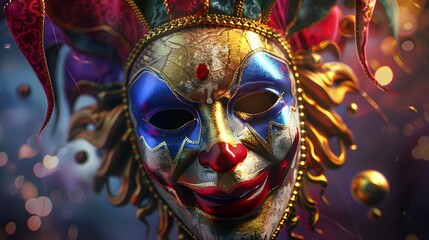 A Venice venetian carnival mask of a joker