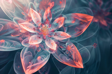 Abstract Fractal Flowers Transparent