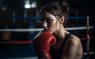 girl boxer in the ring 