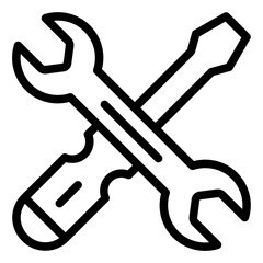 Tools screwdriver and wrench icon