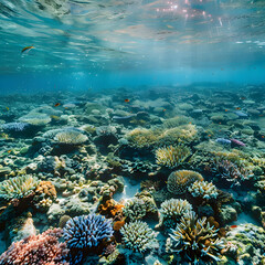Fototapeta na wymiar Jewel beneath the waves great barrier reef corals clear water snorkeling view