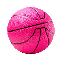 Vibrant Pink Basketball Ball for Feminine Athletic Expression Isolated on white Background