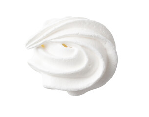 Fototapeta na wymiar Closeup of white creamy marshmallow isolated on white background