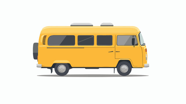 YelloWhite Tour Bus Transport Vector Isolated on White B