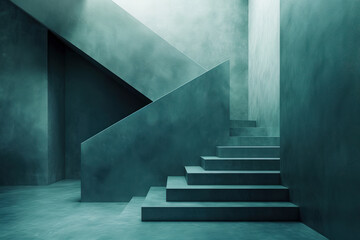 A sleek, minimalist design featuring geometric shapes and metallic colors