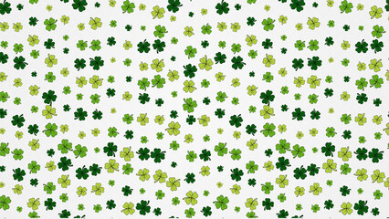 St Patrick four leaves clover illustration seamless pattern. Lucky Irish shamrock texture banner backdrop background design template blank