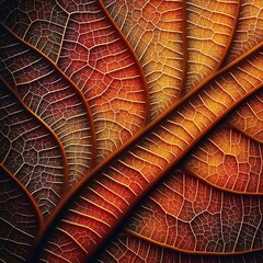 Autumn Leaves Close-Up  Attractive Solid Background ,Generative AI 