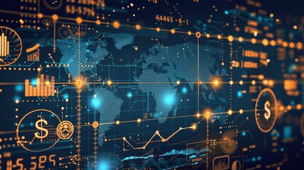 Obraz premium Depict the interconnectedness of global economies, where currency exchange shapes business and investment strategie