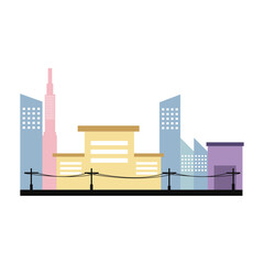 Naklejka premium City Building Illustration