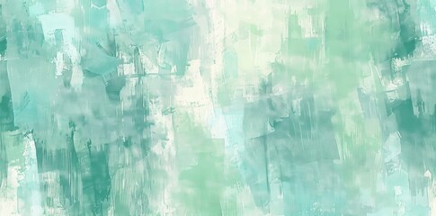 Abstract Green and White Paint on Wall
