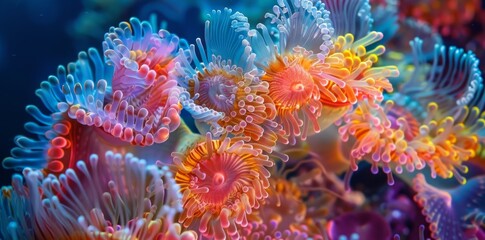 Obraz na płótnie Canvas Colorful Corals Up Close