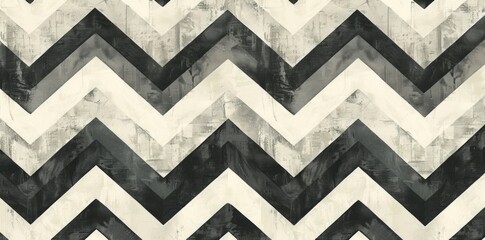 Black and White Zigzag Pattern on Wall