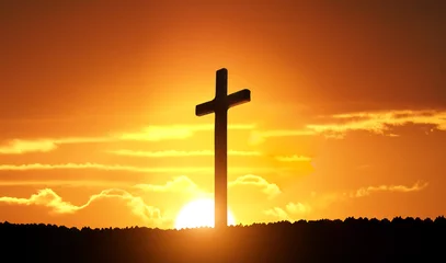 Rucksack Crucifixion of Jesus Christ. Cross at sunset. © arsenypopel