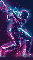 Infusing sports illustrations with neon accents to create visual fireworks