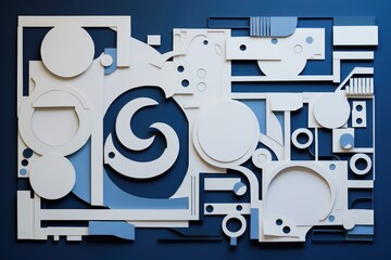3D abstract paper art style, design