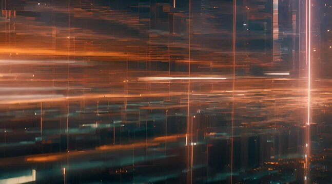 Abstract animation of cyberspace. Matrix, robot, cyberneticist, Internet, virtual reality, hackers, computer, technology, future, cybersecurity. Generated by AI.