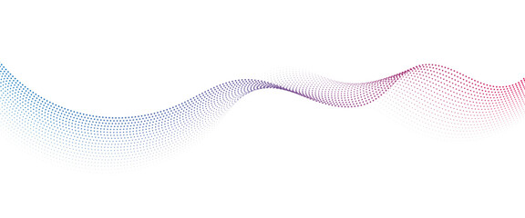 Flowing Dot Wave Pattern Halftone Curve Shape on Transparent Background