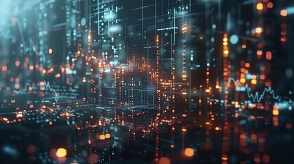 Fototapeta premium Visualize the dynamic world of global finance, where markets pulse with the rhythm of currencies and investments