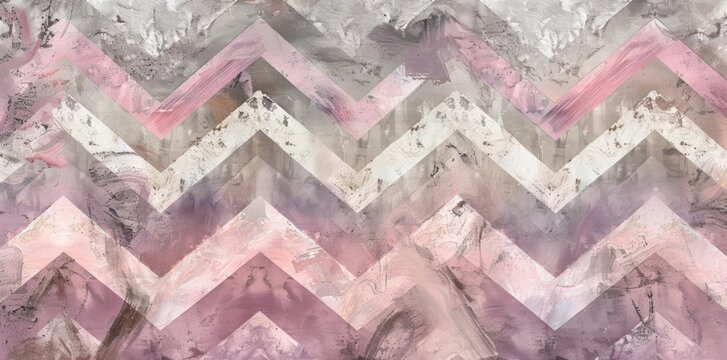 Pink and Grey Chevroned Pattern