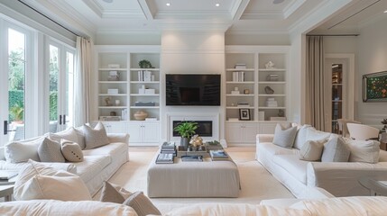 Elegant White Furniture Fills Living Room