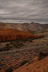 Desert Road Traveling Desert Rocks Snow Canyon State Park