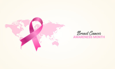Fototapeta premium World breast cancer awareness and prevention day. Breast cancer awareness month. 3D Illustration