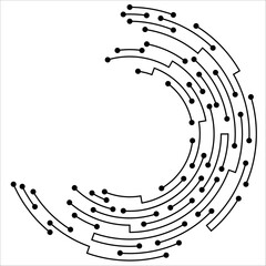 Technology circuit board circle background