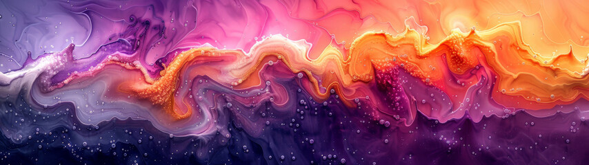 Rainbow Colored Wave Abstract Painting