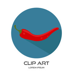 simple clip art chili pepper Icon vector illustration isolated on a white background. creative Red hot chili pepper logo icon vector design template - EPS 10