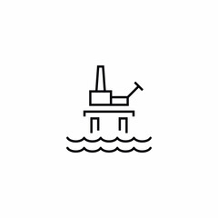 Oil Platform Well Industry Offshore Vector Icon Sign Symbol