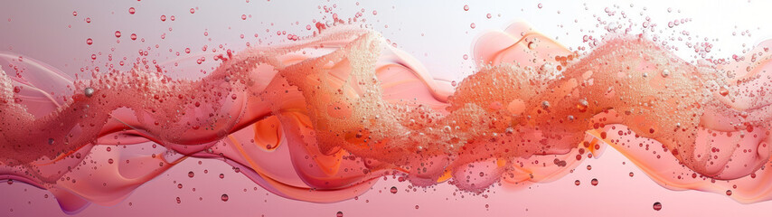 Pink and Orange Liquid Splashing in the Air - obrazy, fototapety, plakaty