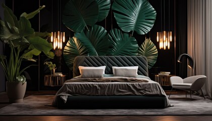 Stylish bedroom concept showcasing
