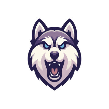 Sporty Angry Husky Mascot Logo Design
