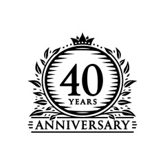 40 years celebrating anniversary design template. 40th anniversary logo. Vector and illustration.