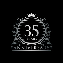 35 years celebrating anniversary design template. 35th anniversary logo. Vector and illustration.