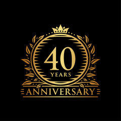 40 years celebrating anniversary design template. 40th anniversary logo. Vector and illustration.