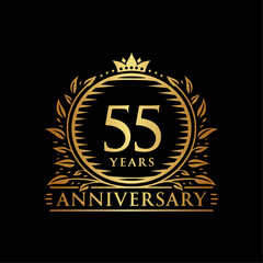 Fototapeta premium 55 years celebrating anniversary design template. 55th anniversary logo. Vector and illustration.